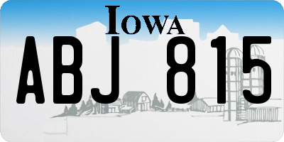 IA license plate ABJ815