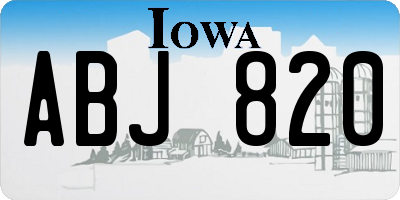 IA license plate ABJ820