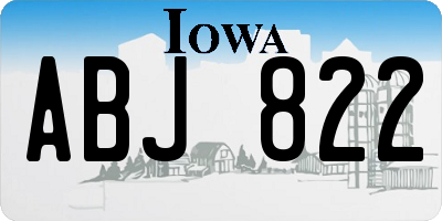 IA license plate ABJ822