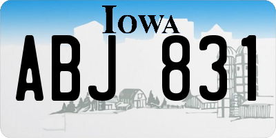 IA license plate ABJ831