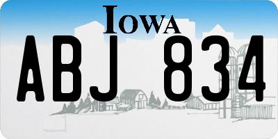 IA license plate ABJ834