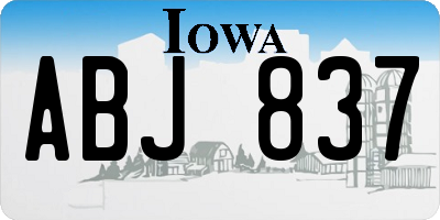 IA license plate ABJ837