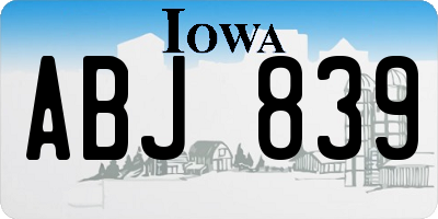 IA license plate ABJ839