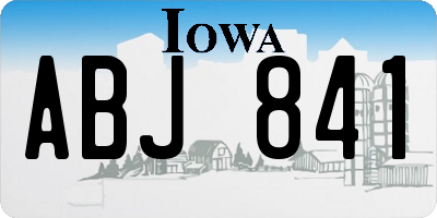 IA license plate ABJ841