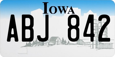 IA license plate ABJ842