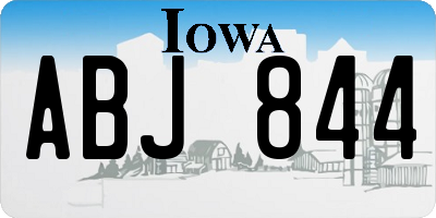 IA license plate ABJ844