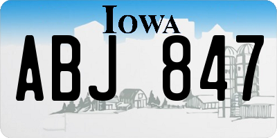 IA license plate ABJ847