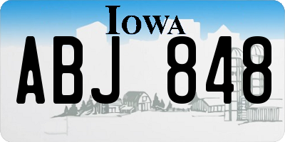 IA license plate ABJ848