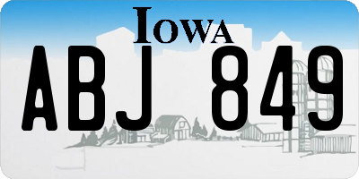 IA license plate ABJ849