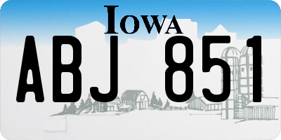 IA license plate ABJ851