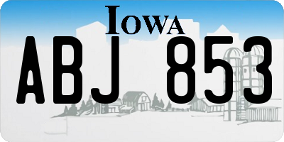 IA license plate ABJ853