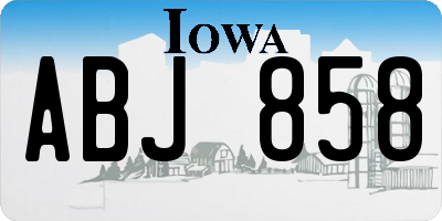 IA license plate ABJ858