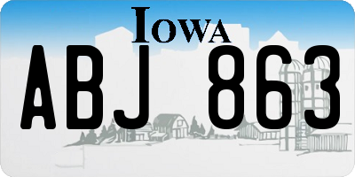 IA license plate ABJ863