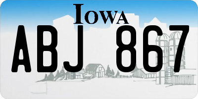IA license plate ABJ867