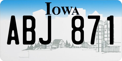 IA license plate ABJ871