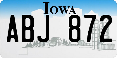 IA license plate ABJ872