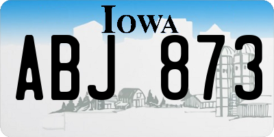 IA license plate ABJ873