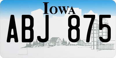 IA license plate ABJ875
