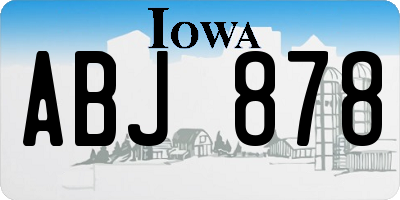 IA license plate ABJ878