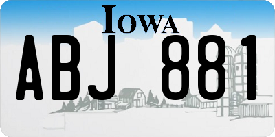 IA license plate ABJ881