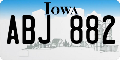 IA license plate ABJ882