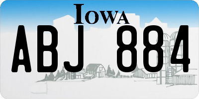 IA license plate ABJ884