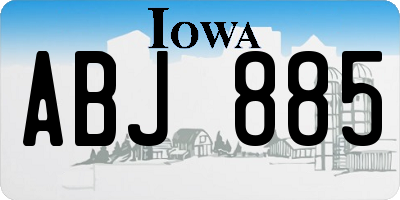 IA license plate ABJ885