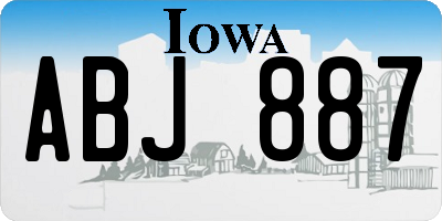 IA license plate ABJ887