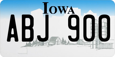 IA license plate ABJ900