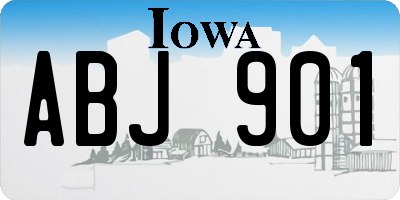 IA license plate ABJ901
