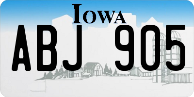IA license plate ABJ905