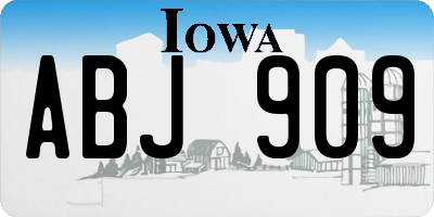 IA license plate ABJ909