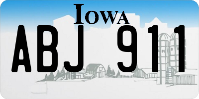 IA license plate ABJ911