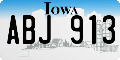IA license plate ABJ913