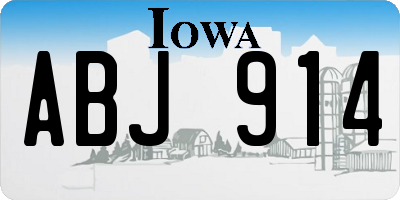 IA license plate ABJ914