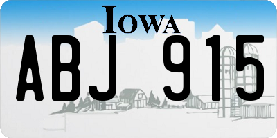IA license plate ABJ915