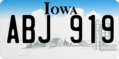 IA license plate ABJ919