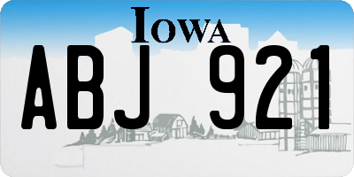 IA license plate ABJ921