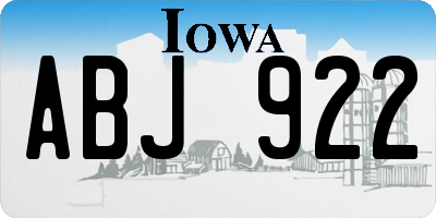 IA license plate ABJ922