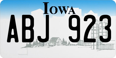 IA license plate ABJ923