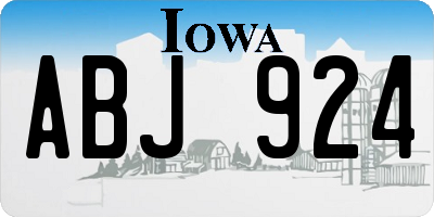 IA license plate ABJ924