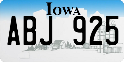 IA license plate ABJ925