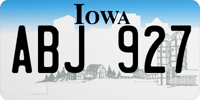 IA license plate ABJ927