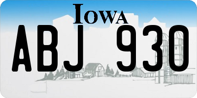 IA license plate ABJ930