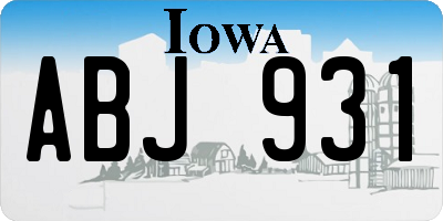 IA license plate ABJ931