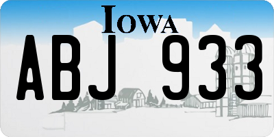 IA license plate ABJ933