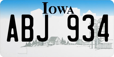 IA license plate ABJ934