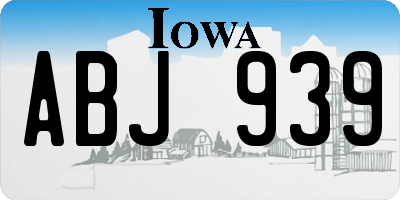 IA license plate ABJ939