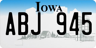 IA license plate ABJ945