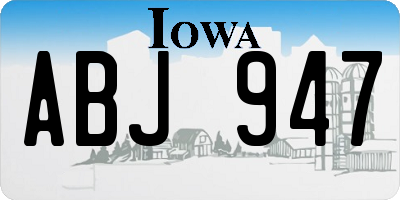 IA license plate ABJ947